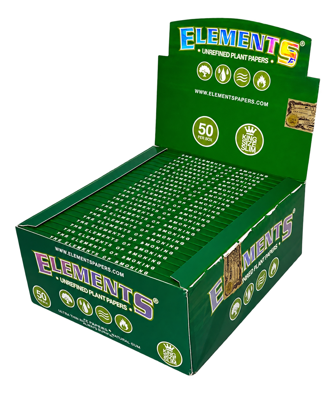 Display de seda Elements Verde King Size