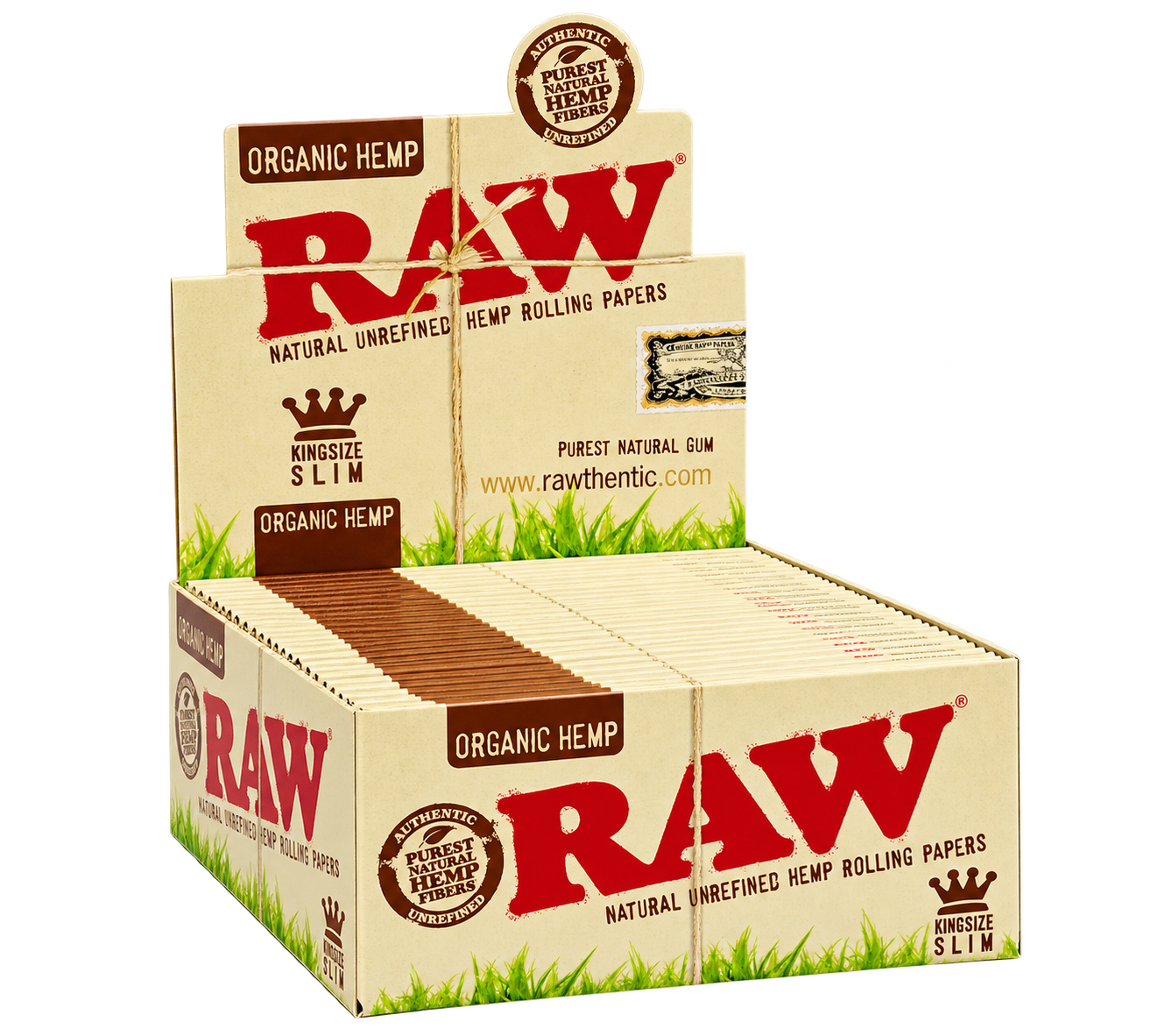 Display de seda RAW Organic Hemp King Size Slim