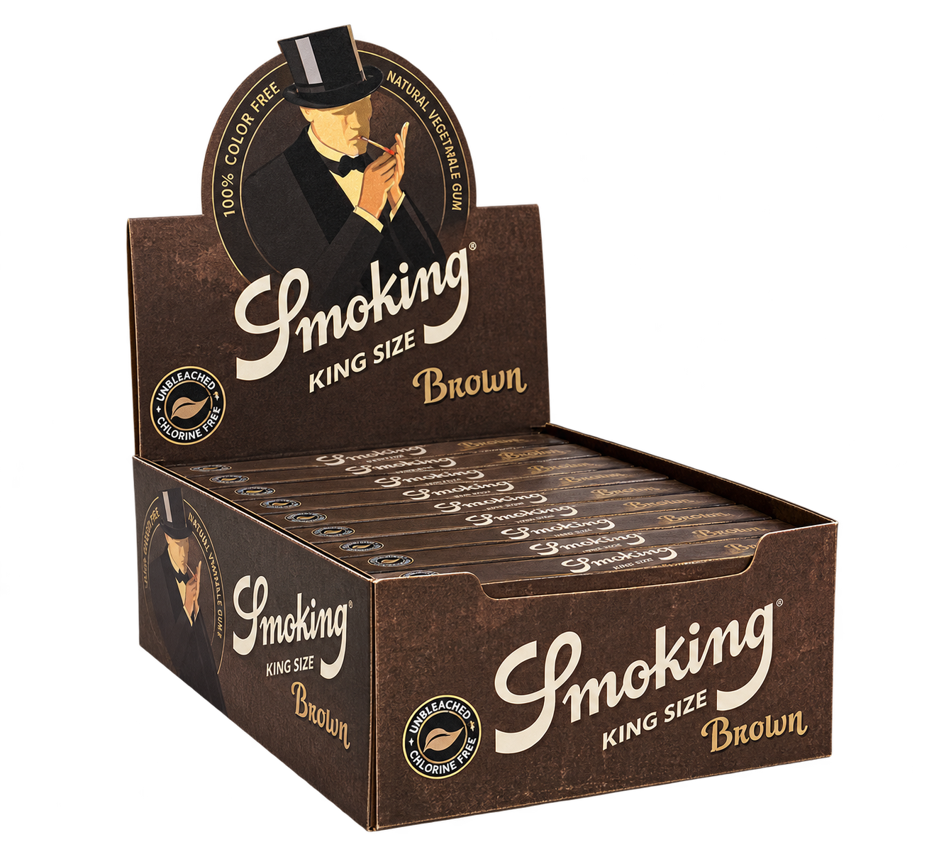 Display de seda Smoking Marrom King Size