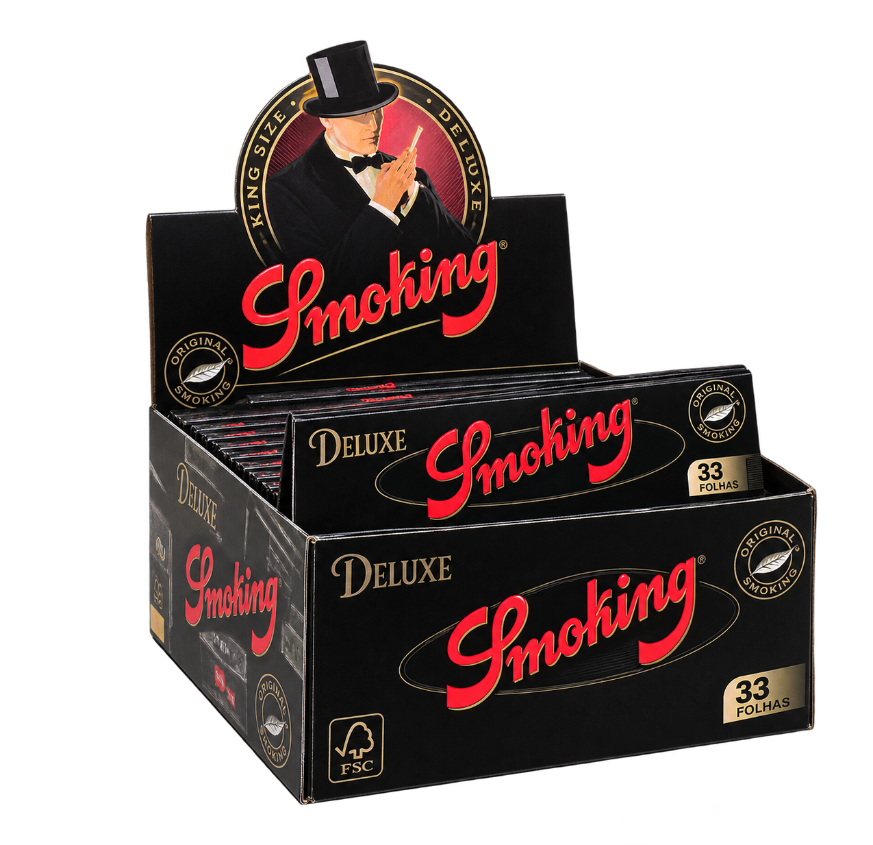 Display de seda Smoking Preta King Size